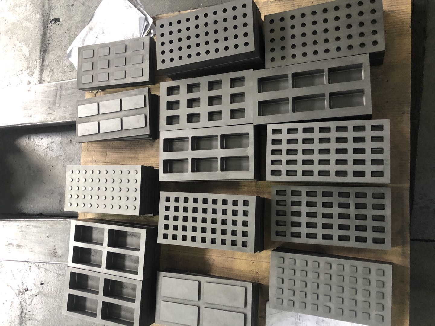 Molde de lingote de grafite para barra de ouro e prata
