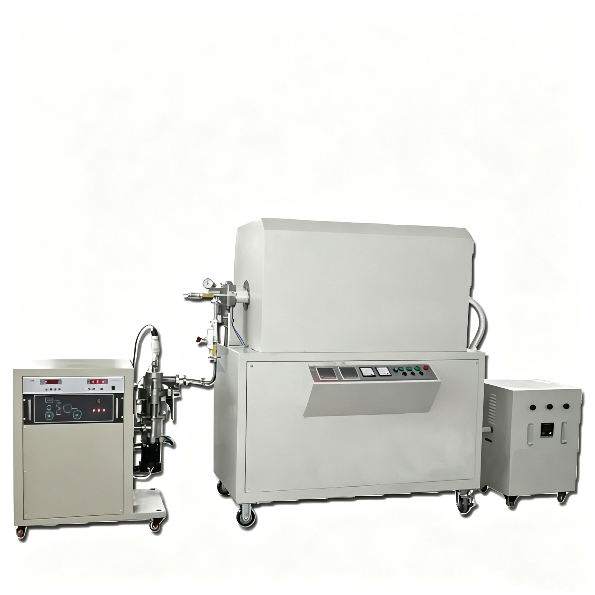 Forno experimental CVD de v&aacute;cuo pequeno de laborat&oacute;rio compacto com suporte de substrato de placa de grafite ranhurado para uso em pesquisa e desenvolvimento