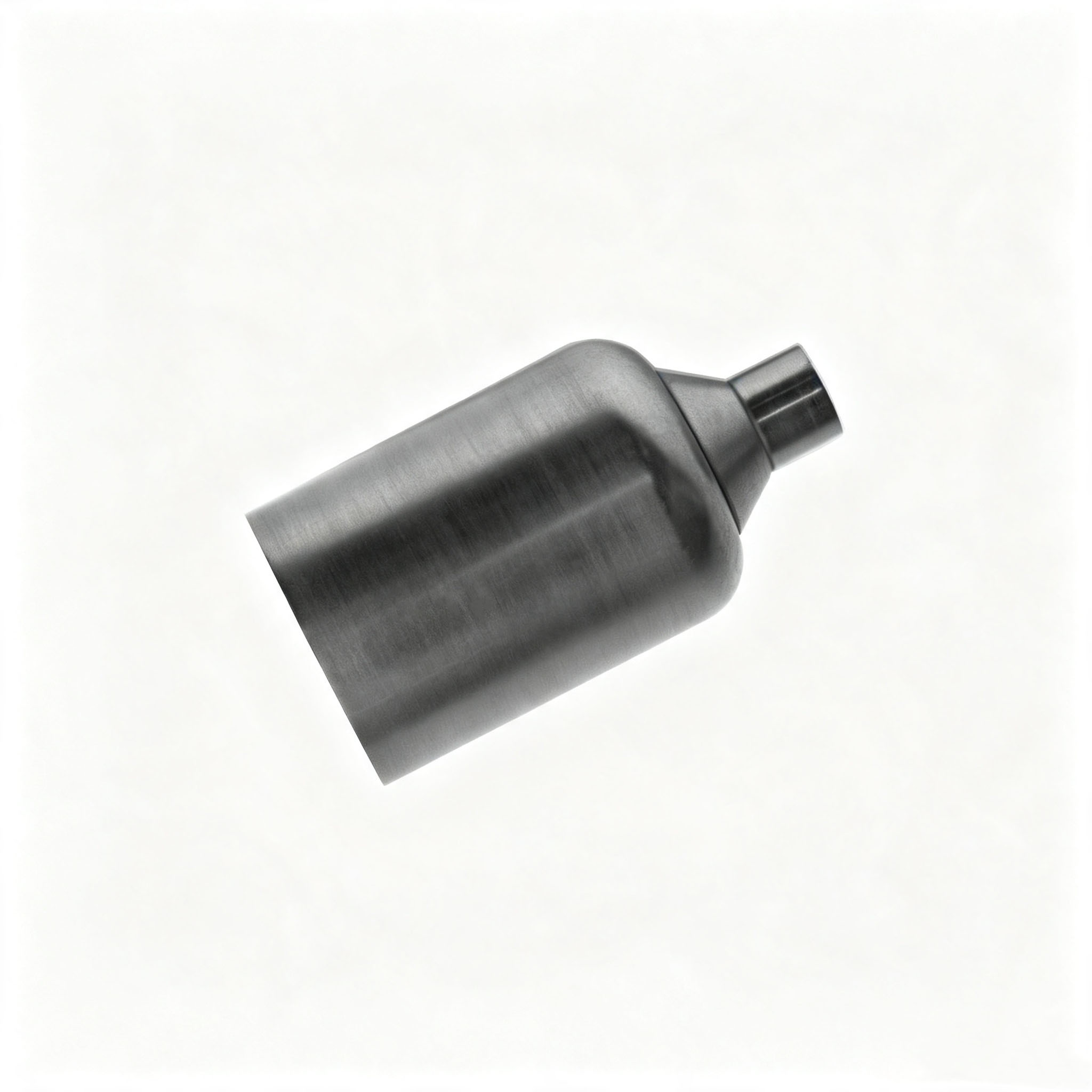 Foto inclinada do produto de cadinho de grafite prensado isost&aacute;tico com pesco&ccedil;o de descarga c&ocirc;nico integrado, pote de grafite de dimens&atilde;o personaliz&aacute;vel para equipamento de fundi&ccedil;&atilde;o autom&aacute;tica