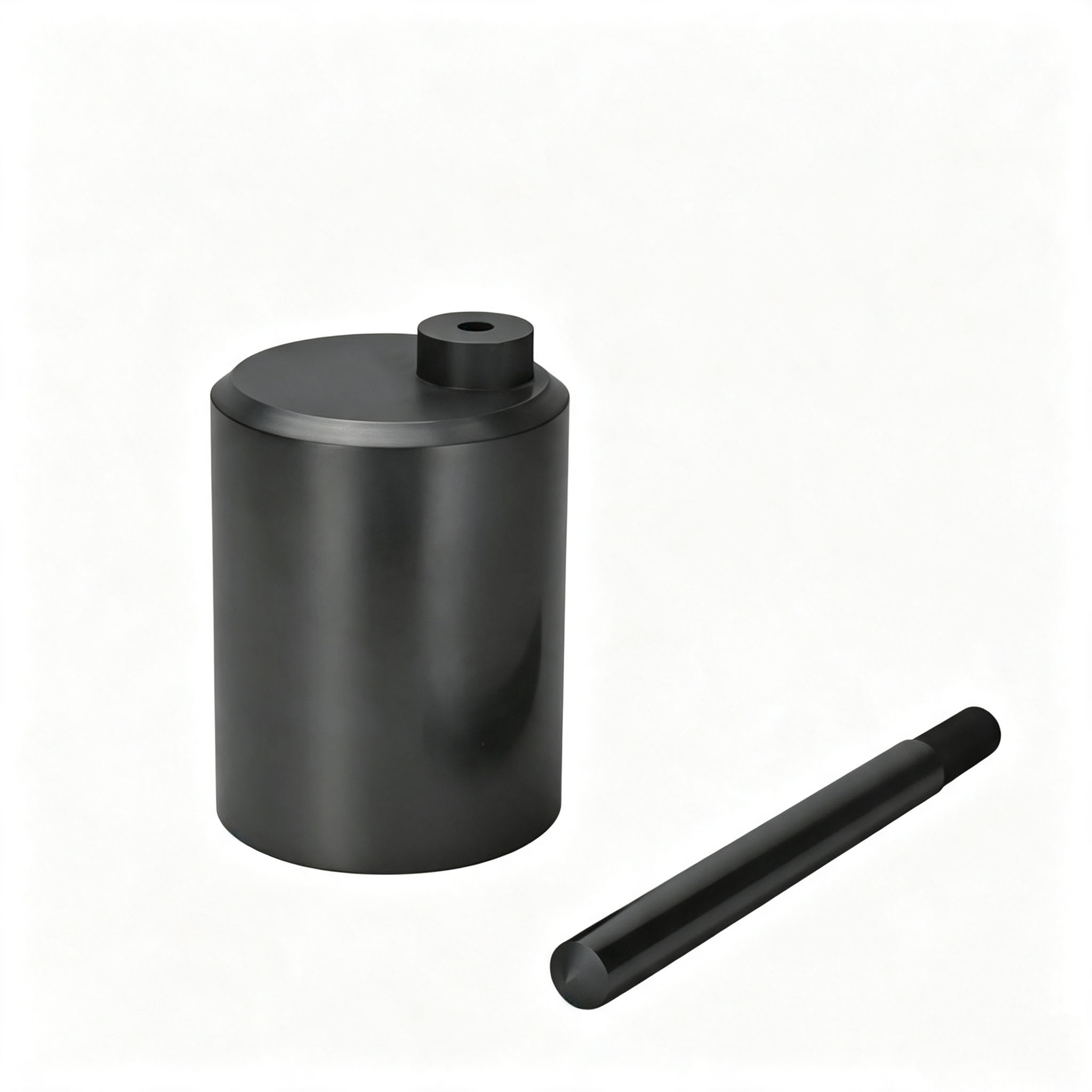 Cadinho vertical de grafite de alta pureza com furo superior, haste de agita&ccedil;&atilde;o de grafite plana s&oacute;lida combinada para fundi&ccedil;&atilde;o por fus&atilde;o de metais preciosos de laborat&oacute;rio