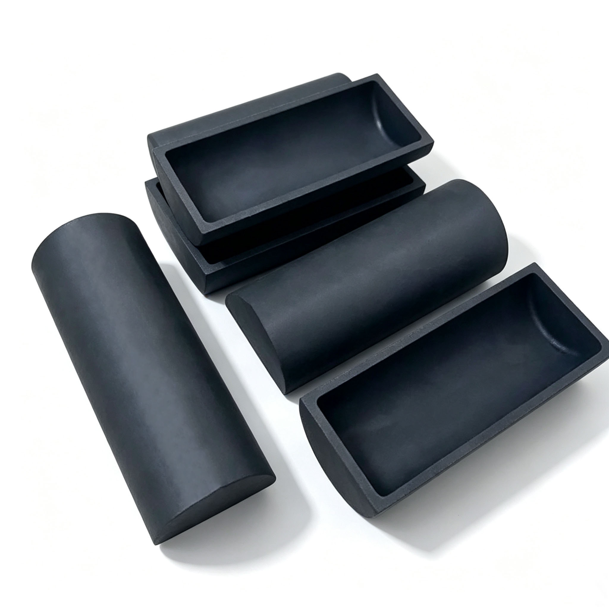 Conjunto de barco de grafite de m&uacute;ltiplas especifica&ccedil;&otilde;es recipiente de grafite de alta temperatura para metalurgia do p&oacute;