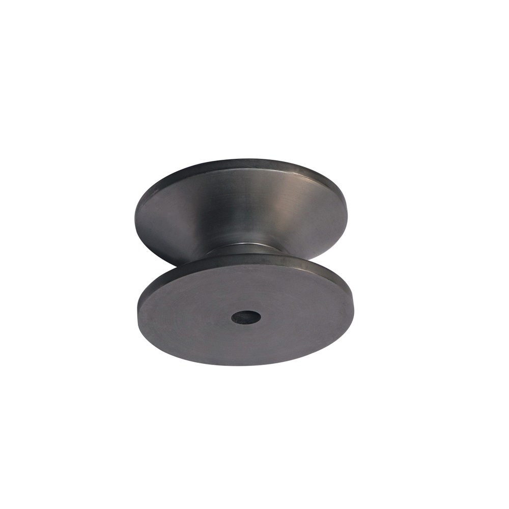 Disco de cluster de grafite polido fino com ranhura em V simples de precis&atilde;o, furo central para montagem em eixo, ideal para aplica&ccedil;&otilde;es de rolo guia de m&aacute;quinas de trefila&ccedil;&atilde;o de fibra de vidro