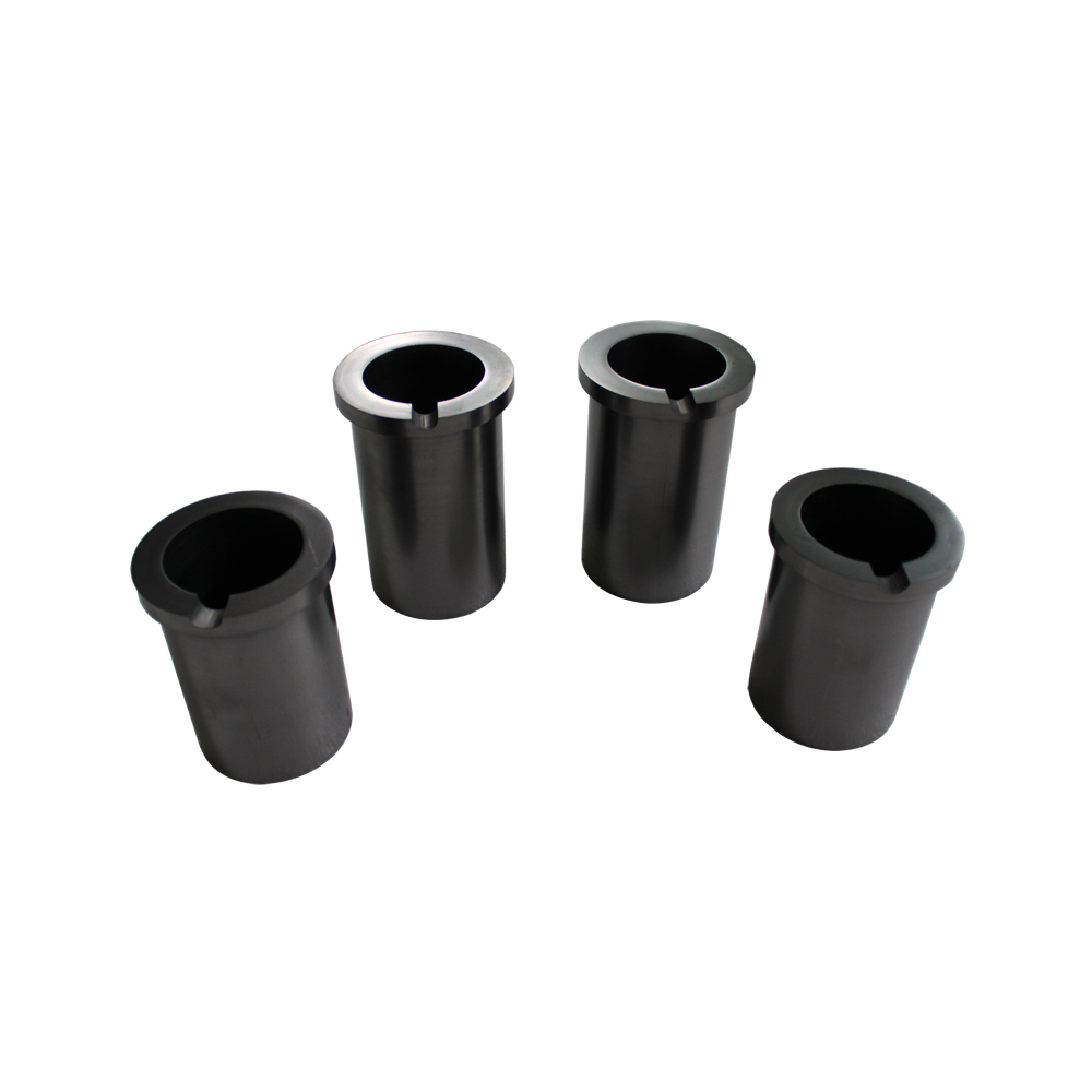 Cadinhos de grafite de anel &uacute;nico preto brilhante, 4 pe&ccedil;as em tamanhos variados para fundi&ccedil;&atilde;o de metal em laborat&oacute;rio e refino de joias