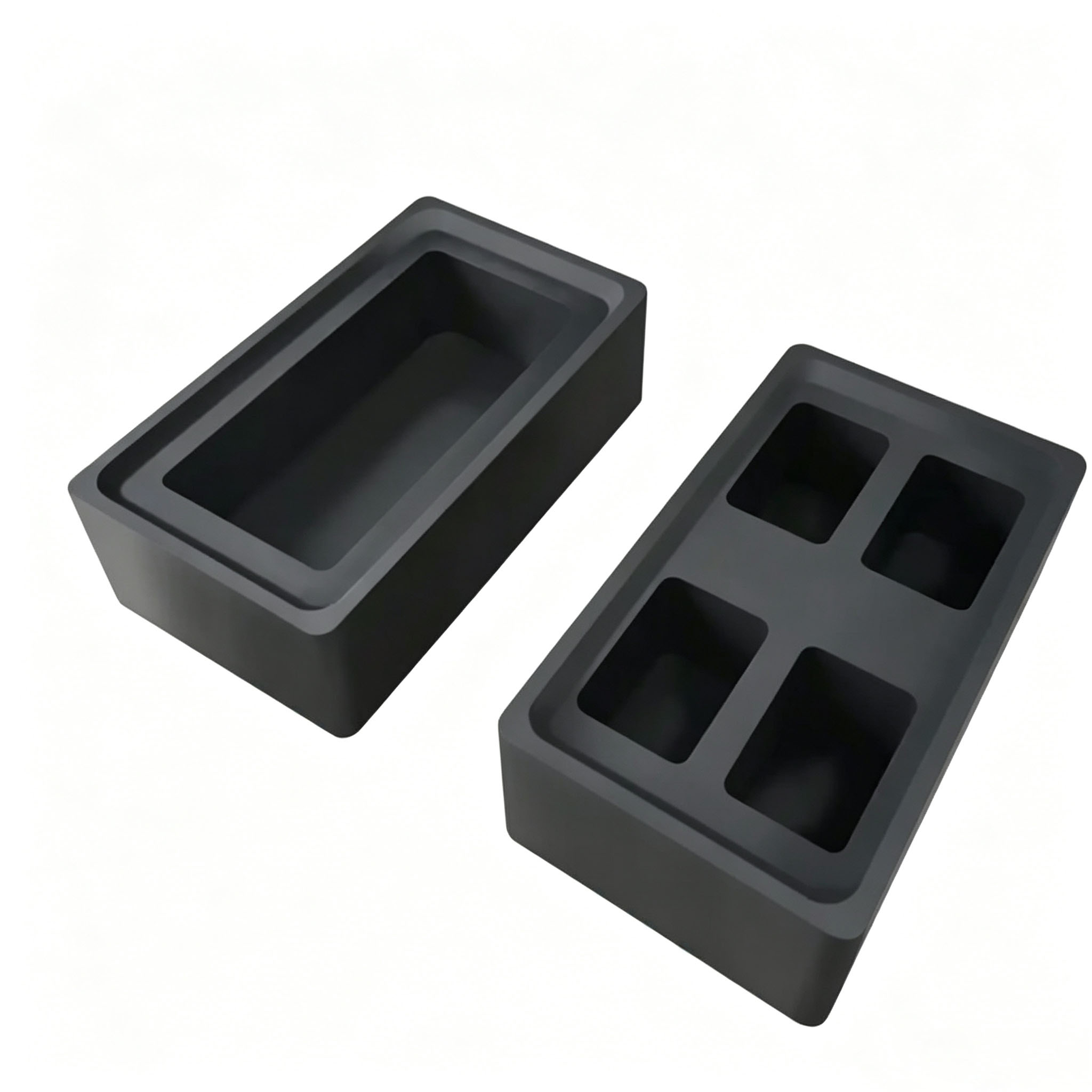 Conjunto de lingoteira de grafite de 1 cavidade e 4 cavidades para fundi&ccedil;&atilde;o de barra de cobre ouro prata