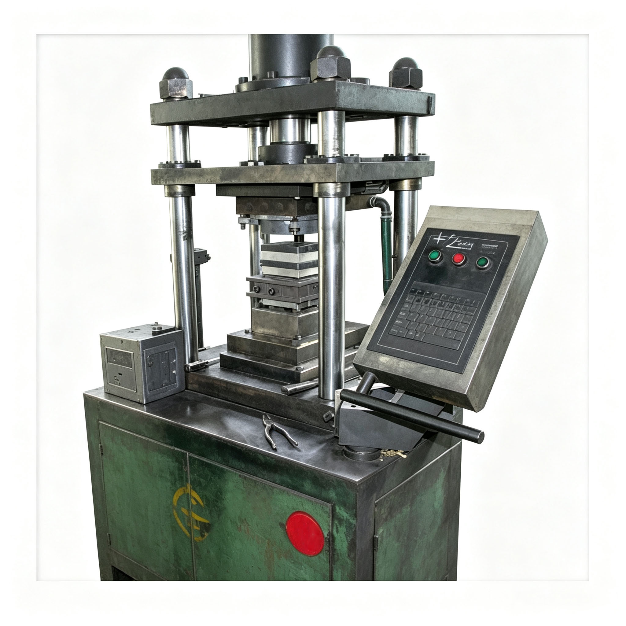 M&aacute;quina de sinteriza&ccedil;&atilde;o de prensa a quente hidr&aacute;ulica de quatro colunas, equipamento de forno industrial usando molde de grafite para formar segmentos de diamante para corte de pedra
