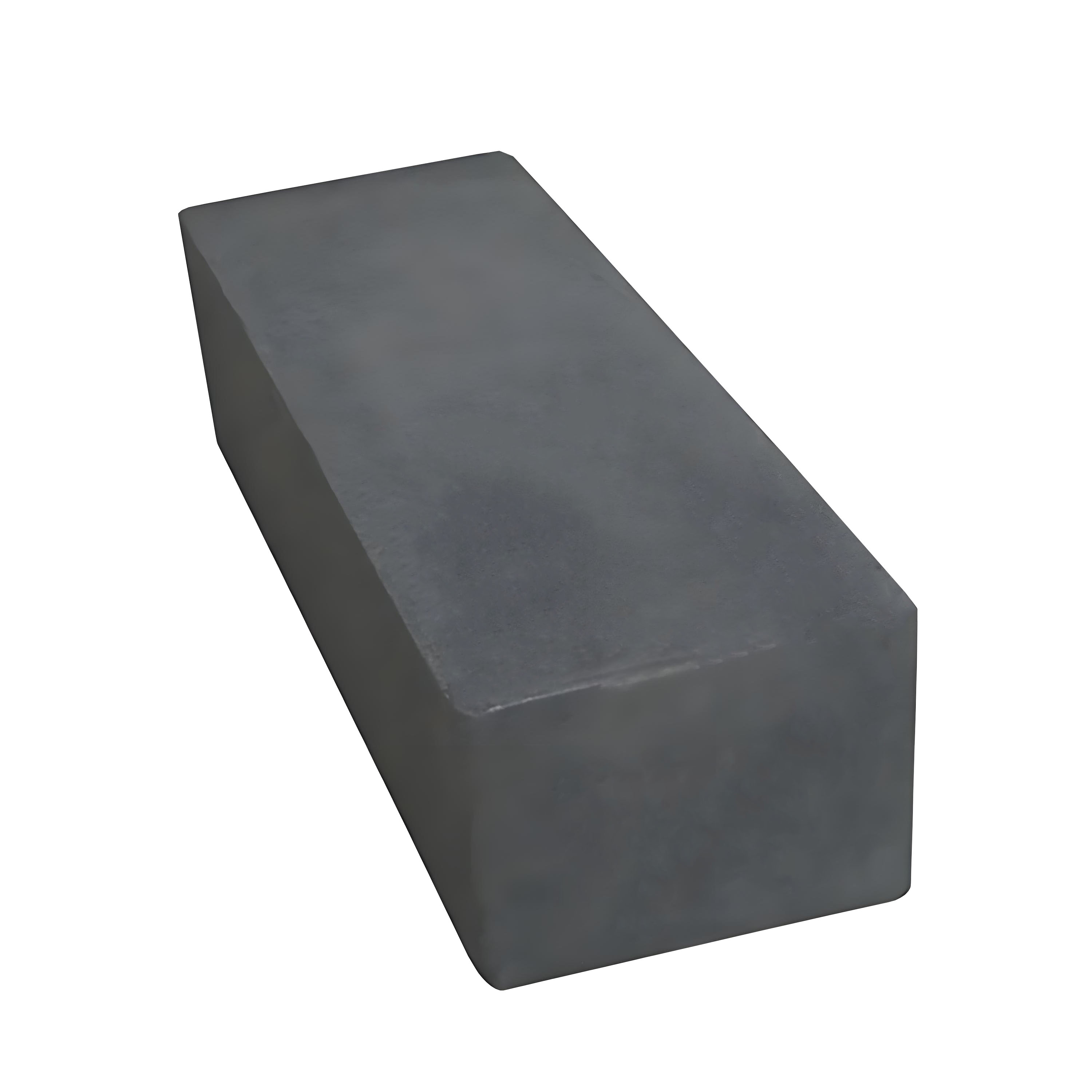 Long rectangular graphite block, elongated shape for EDM electrodes and furnace rails