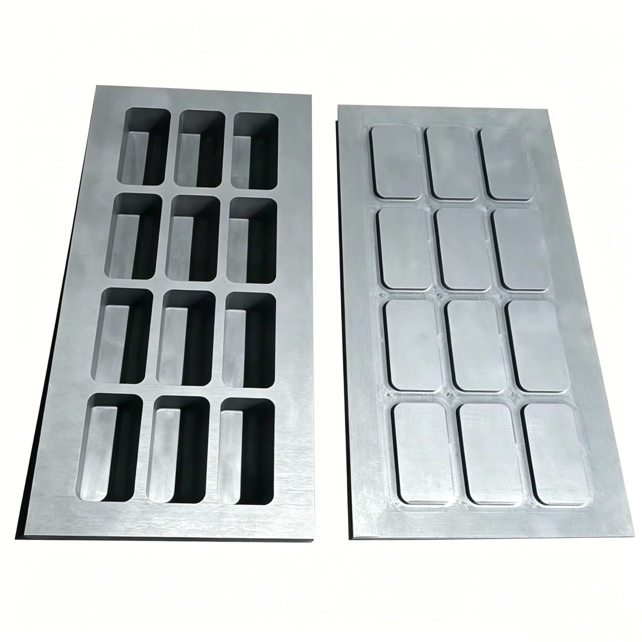 Moldes de lingotes de grafite multicâmaras de alta densidade — Moldes especializados para fundição e fundição de ouro, prata, cobre e alumínio 
