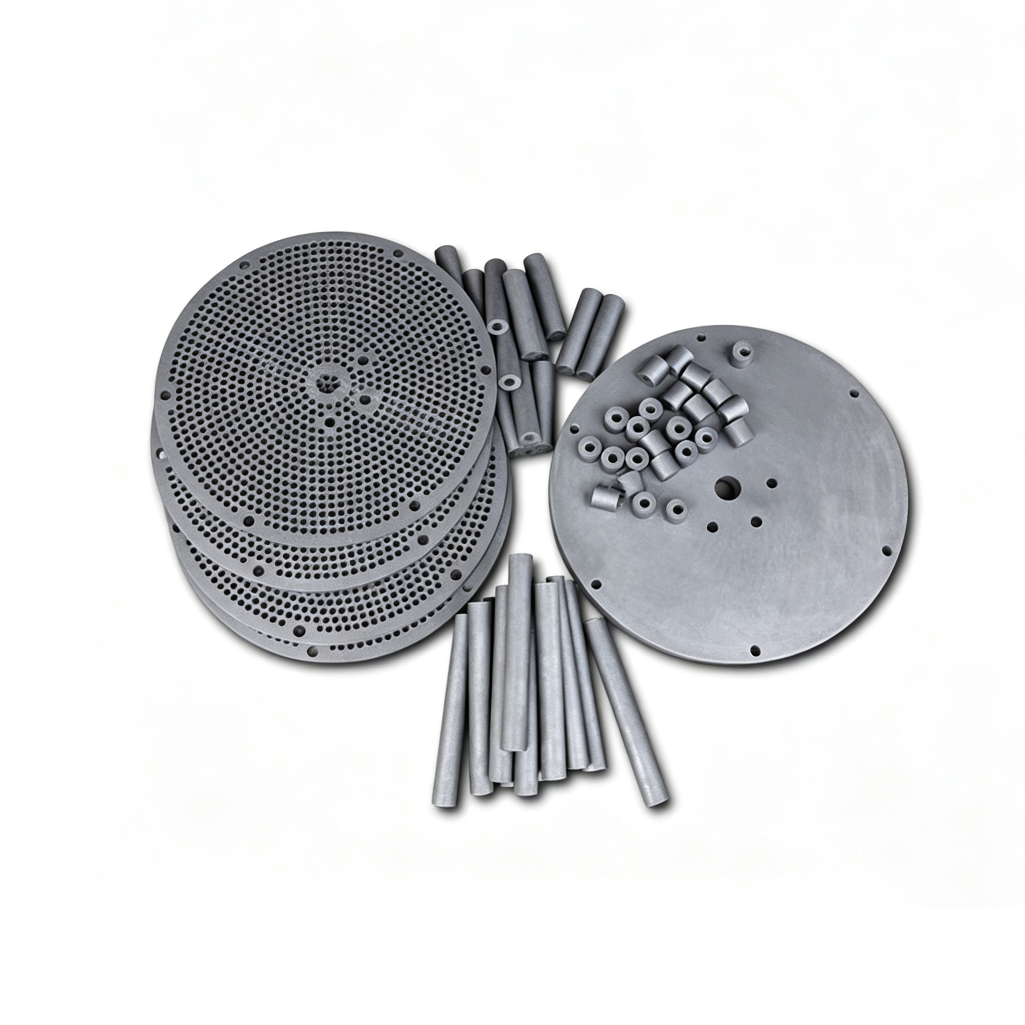 Discos de grafite porosos | Bandejas de grafite perfuradas para sinterização de metal duro | Usinagem de precisão CNC personalizada - Novo material Ningheda
