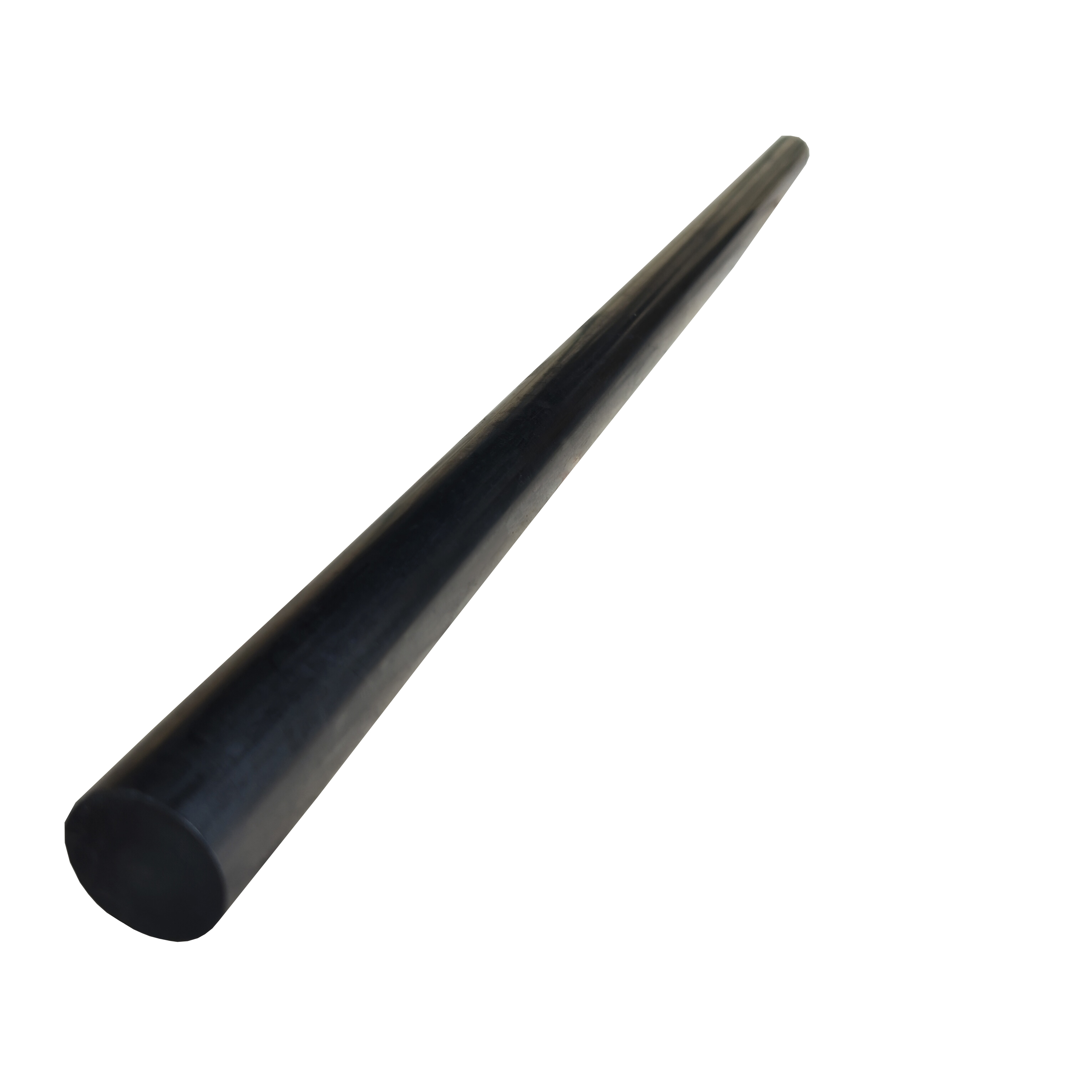 Close-up diagonal de haste de grafite longa &uacute;nica, usinagem de precis&atilde;o de extremidade c&ocirc;nica, haste de eletrodo de grafite personalizada, barra de carbono de alta pureza pe&ccedil;a usinada CNC, toler&acirc;ncia de di&acirc;metro &plusmn; 0,01 mm