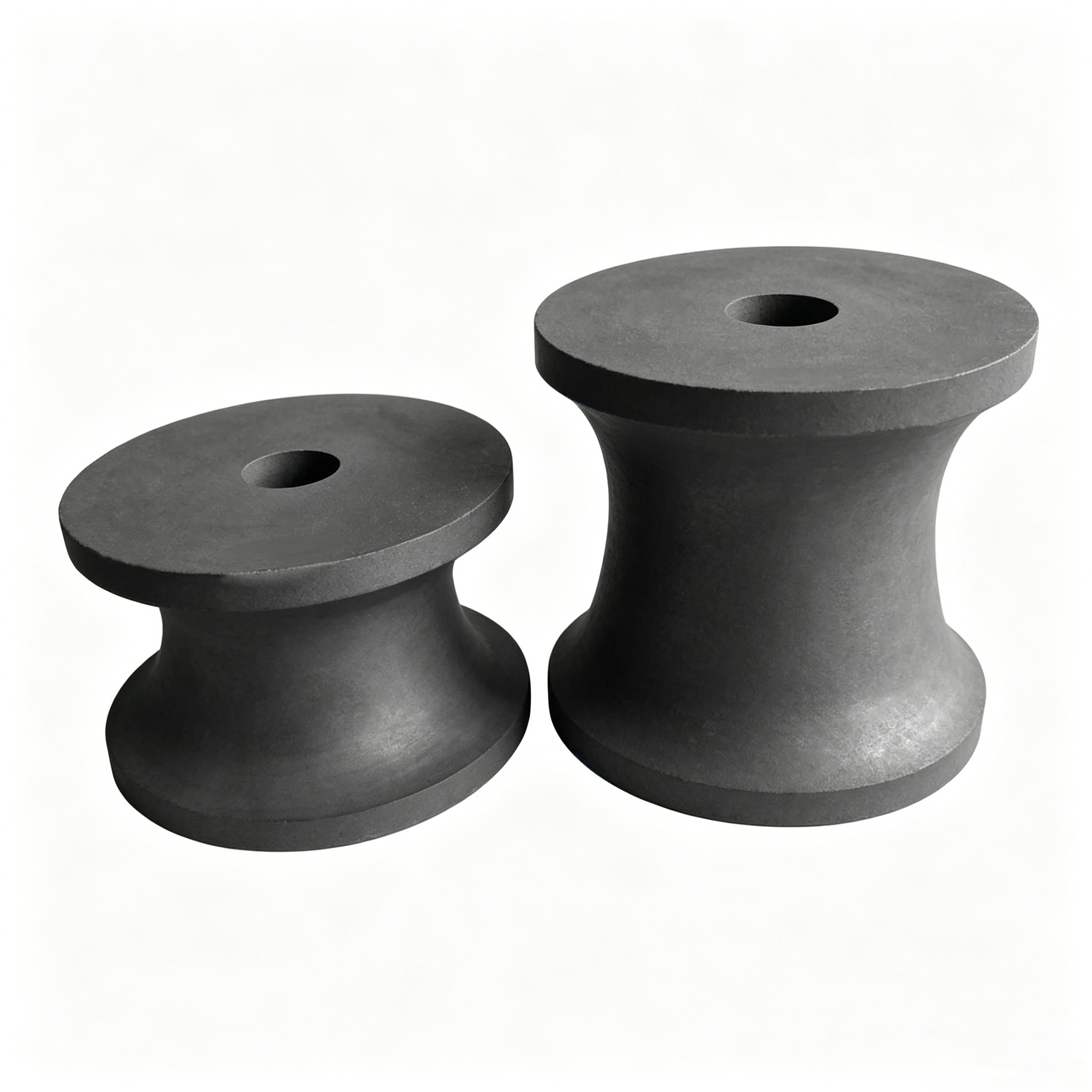 Rolos guia de grafite de nível industrial (rodas guia de grafite) | Rolos guia projetados especificamente para trefilação de fibra de vidro | Reduza a quebra do fio e prolongue a vida útil