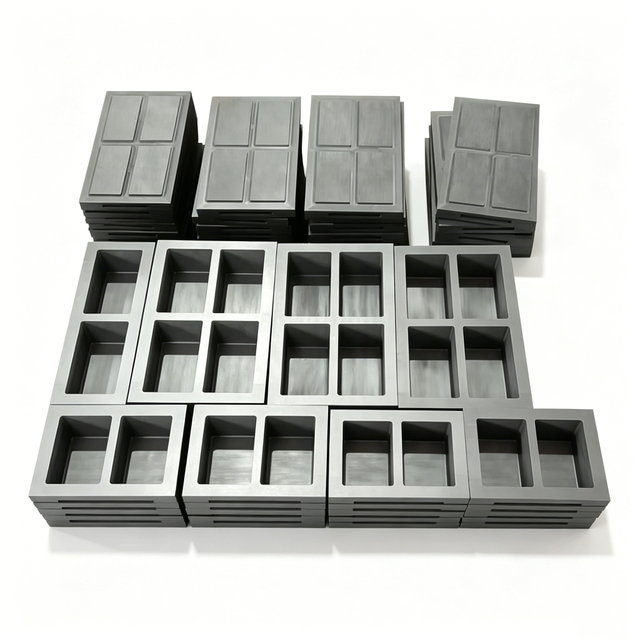 Moldes de lingotes de grafite multicâmaras de alta densidade — Moldes especializados para fundição e fundição de ouro, prata, cobre e alumínio 