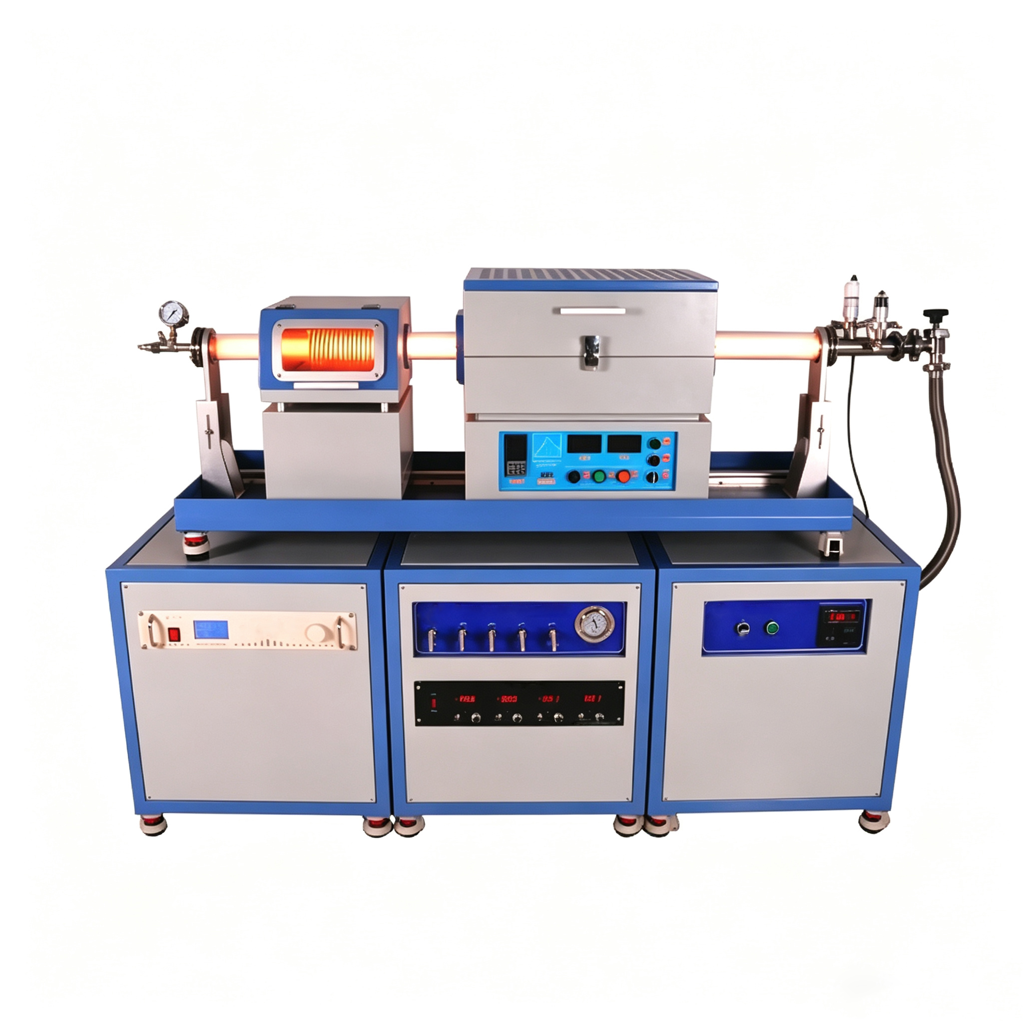 Sistema industrial de forno tubular de deposi&ccedil;&atilde;o de vapor qu&iacute;mico CVD com zona de aquecimento de placa de grafite ranhurada para aplica&ccedil;&otilde;es de revestimento de filme fino - NHD Carbon