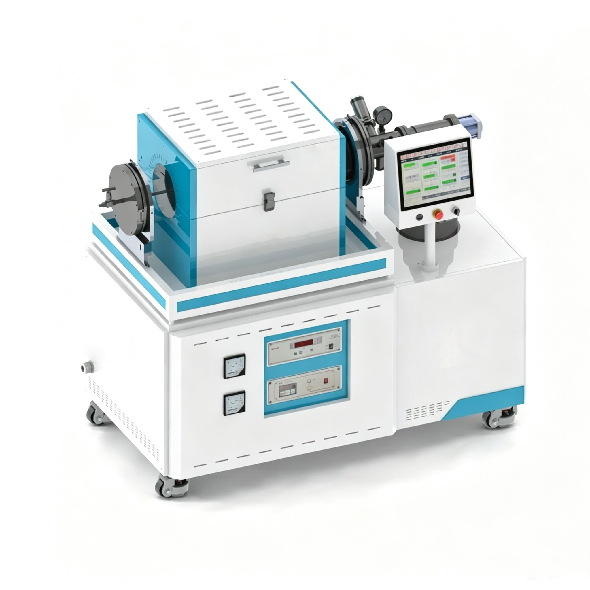 Equipamento industrial de forno de brasagem a v&aacute;cuo com sistema de controle digital, disco perfurado de grafite Ningheda usado como bandeja de sinteriza&ccedil;&atilde;o de alta temperatura dentro da c&acirc;mara de v&aacute;cuo, m&aacute;quina de tratamento t&eacute;rmico de precis&atilde;o