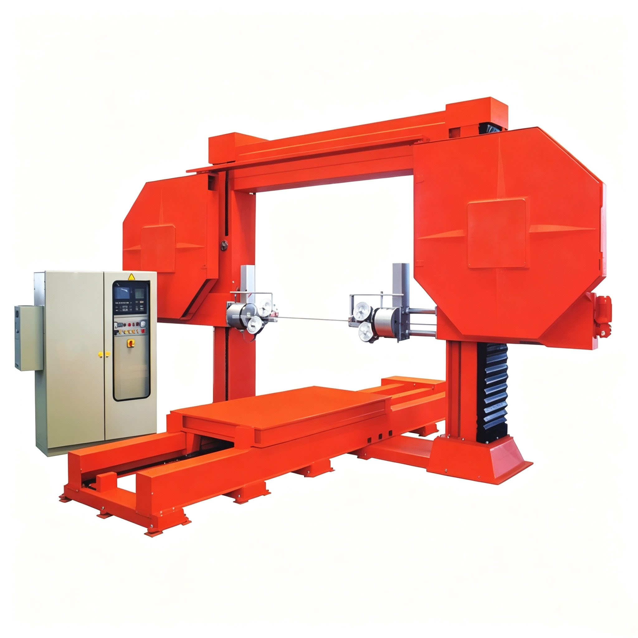 M&aacute;quina autom&aacute;tica de serra de fio diamantado CNC para corte de blocos de pedreira de m&aacute;rmore de granito, combinada com contas de serra de fio diamantado sinterizadas por molde de grafite