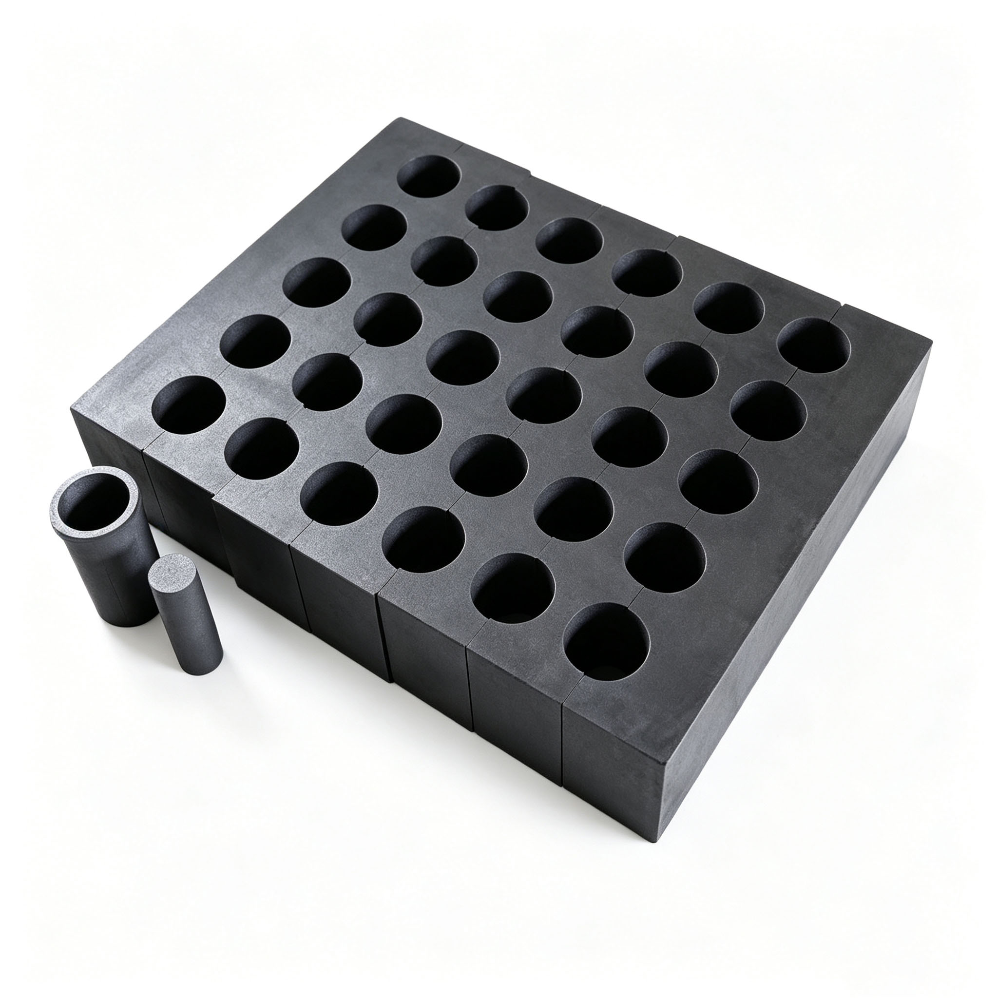 Conjunto de molde de grafite com furo redondo de matriz emendada grande combinado com manga de grafite e pun&ccedil;&atilde;o s&oacute;lida, kit completo de acess&oacute;rios para sinteriza&ccedil;&atilde;o de cord&atilde;o de serra de fio diamantado