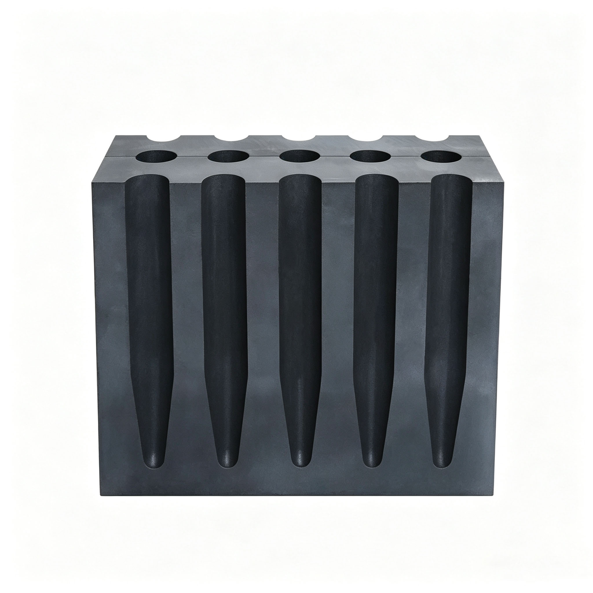 Molde de grafite de cavidade c&ocirc;nica longa integrado, matriz de grafite de alta resist&ecirc;ncia para segmentos de diamante de corte de pedra com comprimento excessivo