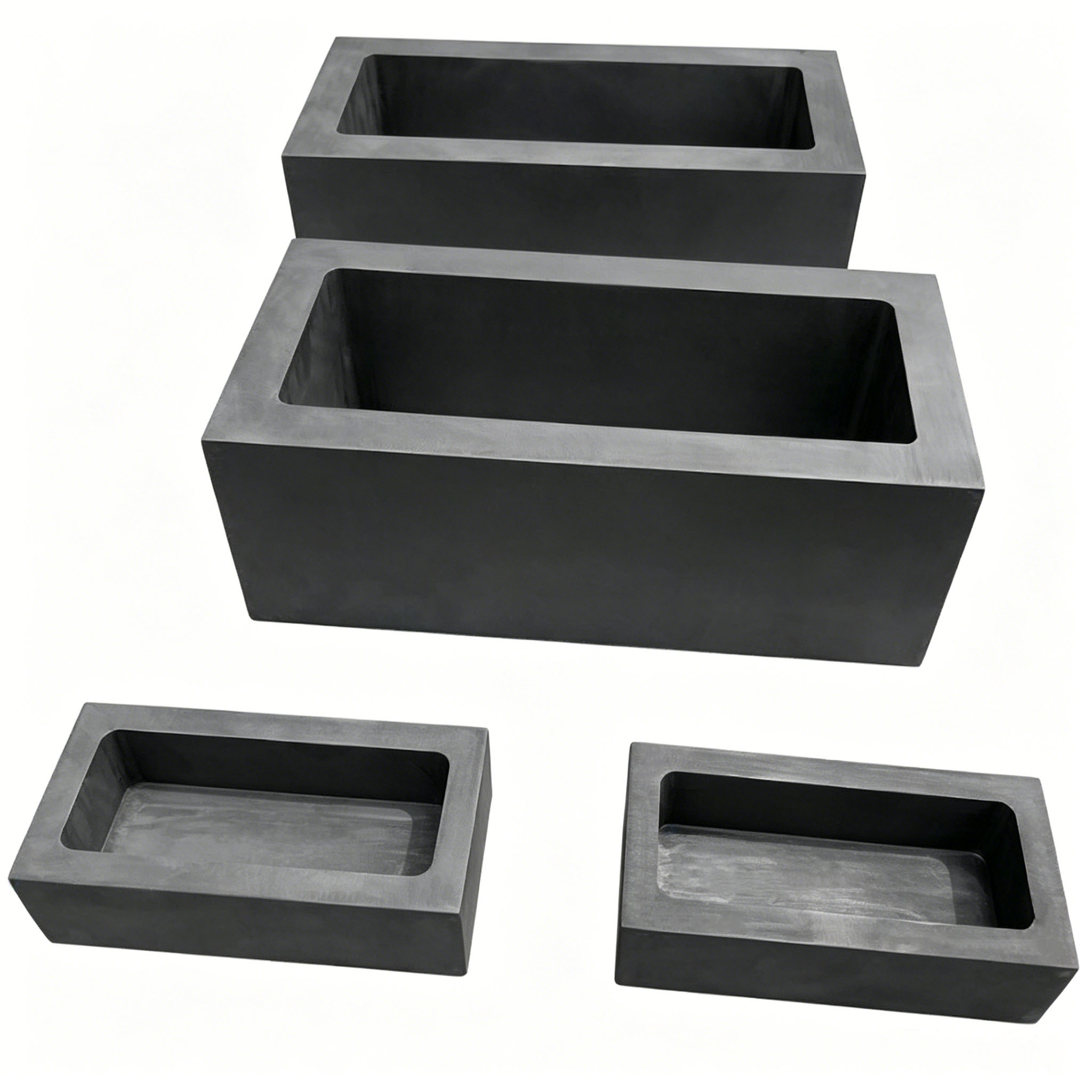 Barcos de grafite personalizados em vários tamanhos | Moldes de grafite para fundição metalúrgica | Fundição em alta temperatura e resistência à oxidação