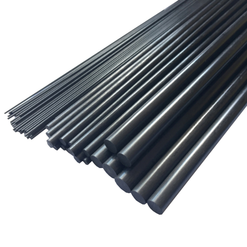 Exibi&ccedil;&atilde;o de arranjo de ventilador de haste de grafite com faixa de di&acirc;metro total, hastes de carbono de alta pureza de Φ2-50mm, fornecimento de lote de barras redondas de grafite condutora, consist&ecirc;ncia uniforme de material isost&aacute;tico, teor de cinzas ≤0,15%