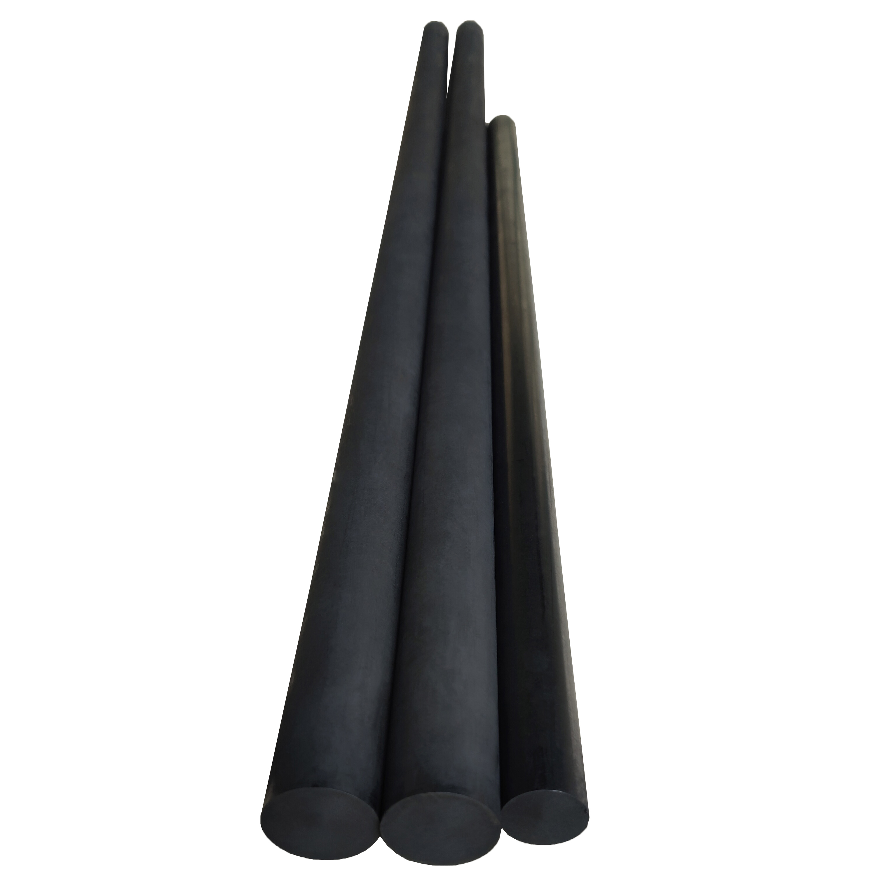 Tr&ecirc;s hastes de grafite resistentes de grande di&acirc;metro com display vertical, elementos de aquecimento de grafite para fornos de alta temperatura, barras de carbono resistentes a choque t&eacute;rmico, material de haste de grafite de n&iacute;vel industrial metal&uacute;rgico, densidade aparente ≥1,78g/cm&sup3;